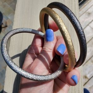 Hammered look metal Bracelet set